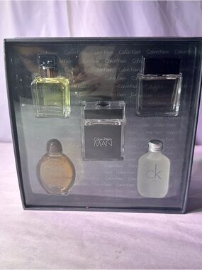 Calvin Klein Men’s Mini Fragrance Set - Clear, Black, Yellow, Amber, Frosted